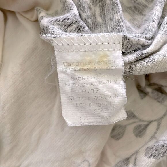 Theory Cream Botanical Print Cowl Neck Top Floral Short Sleeve Designer Sz SP - Picture 4 of 8